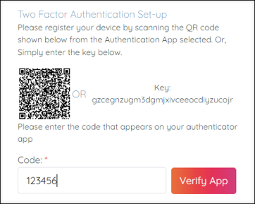 A screenshot of the Authenticator App enrollment page.