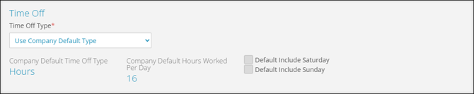 A screenshot of the Time Off section of the Accrual Editing page.