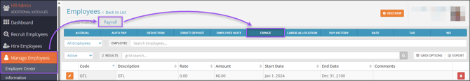 A screenshot of the navigation path to the Fringe page.