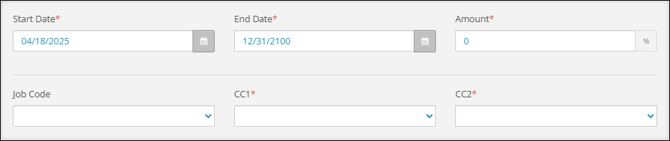 A screenshot of the Labor Allocation editing aside.