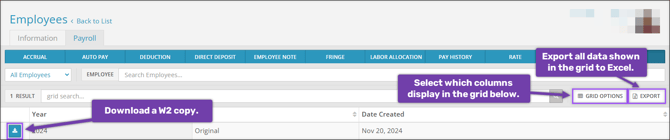 A screenshot of the W2 page.