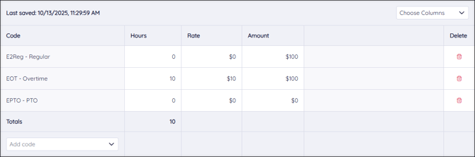 A screenshot of the Detail Entry Grid.