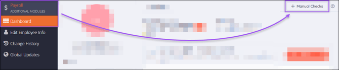 A screenshot of the navigation path to Manual Check.