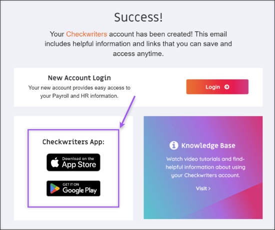 A screenshot of one of the onboarding emails, highlighting the app store links.