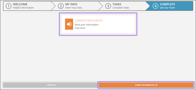A screenshot of the Submit section of Onboarding.