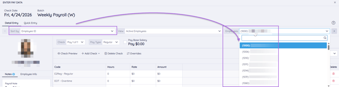 Payroll Detail - Employee ID Sort