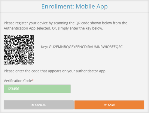 A screenshot of the Authenticator App process.